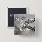 Stap mama van de bride vierkante button 5,1 cm (Voorkant /achterkant)