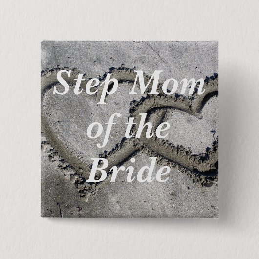 Stap mama van de bride vierkante button 5,1 cm (Voorkant)