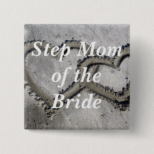 Stap mama van de bride vierkante button 5,1 cm
