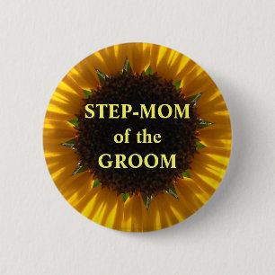 Stap mama van de bruidegom ronde button 5,7 cm