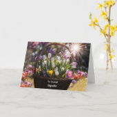 Stap Moeder Gelukkige Moeders Dag met Mand van Tul Kaart (Gele Bloem)