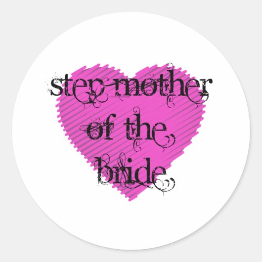 Stap moeder van de bride ronde sticker (Voorkant)