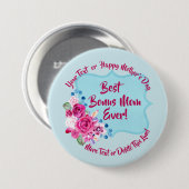 Stap Moederdag Bonus Mam Verandering Grote Tekst Ronde Button 7,6 Cm (Voorkant /achterkant)