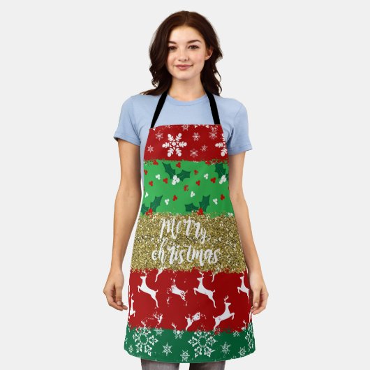 Stap naast Oegly Sweater, Love Ugly Kerstapon Schort (Gedragen)