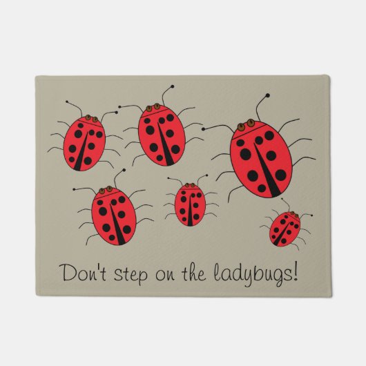 Stap niet op de ladybugs Fun Deurmat (Voorkant)