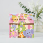 Stap omhoog Circus Birthday Uitnodiging (Staand voorkant)