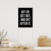 Stap op, ga er achter aan, Gym, Hustle, Succes Poster (Keuken)