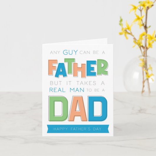 Stap-Pap Stand-In Gelukkige Vaderdag Kaart (Gele Bloem)