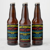 Stap Papa Quote Zwart Vaderdag Bier Etiket (Flessen)