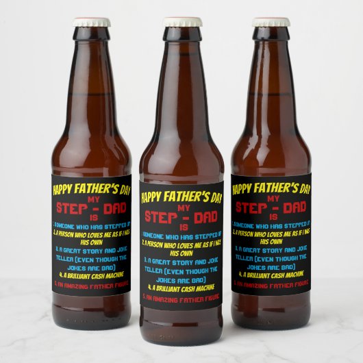 Stap Papa Quote Zwart Vaderdag Bier Etiket (Flessen)