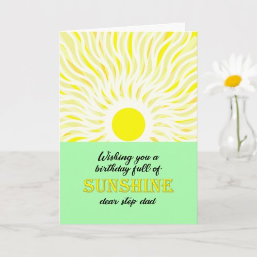 Stap Papa Verjaardag Bright Sunshine Kaart (Kleine Plant)