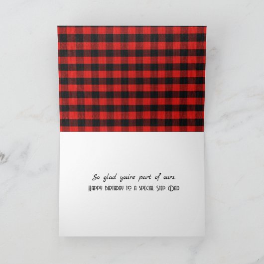Stap Pa's Buffalo Plaid Verjaardag Kaart (Binnen)