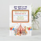 Stap recht omhoog! Circus verjaardagsfeestje Kaart (Staand voorkant)