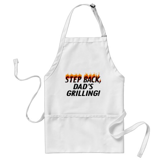 Stap terug, pa's Grilling BBQ Vaderdag Apron Standaard Schort (Voorkant)