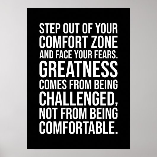 Stap uit uw Comfort Zone Poster (Voorkant)