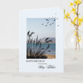 Stap Vader Verjaardag, Seaside Scene Kaart (Gele Bloem)