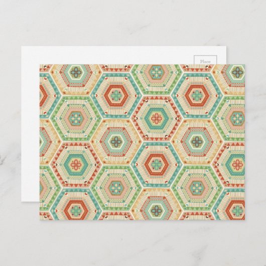 Stap | van Geo van het zuidwesten Hexagon Patroon Briefkaart (Voorkant / Achterkant)