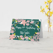 Stap zuster 35th Birthday Green Flowers Kaart (Gele Bloem)