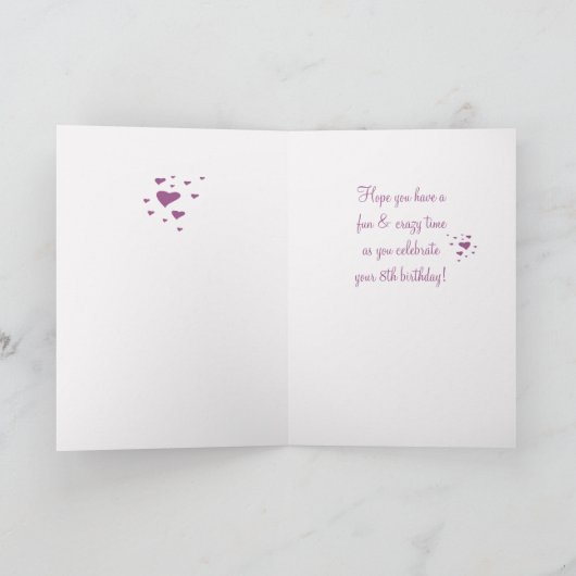 Stap zuster 8th Birthday Crazy Socks Kaart (Binnen)