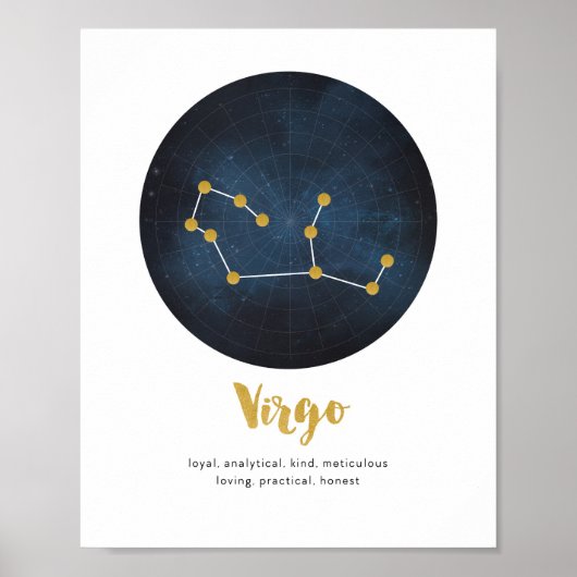Stapafdrukken met Virgo ster Poster (Voorkant)