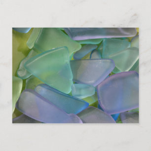 Stapel blauwe strandglas, Alaska Briefkaart