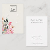 Stapel Blush Pink Floral Bunch 2 Earling Display Visitekaartje (Voorkant / Achterkant)