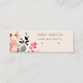 Stapel Blush Pink Floral Bunch Earring Display Mini Visitekaartje (Voorkant)