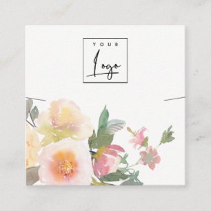 Stapel Blush Pink Floral Bunch Ketting Display Vierkante Visitekaartje