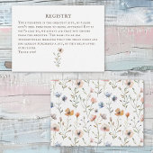 Stapel boeken baby shower waterverf, wilde bloem informatiekaartje