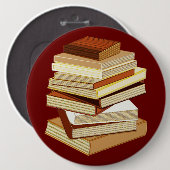 Stapel boeken - beige ronde button 6,0 cm (Voorkant /achterkant)