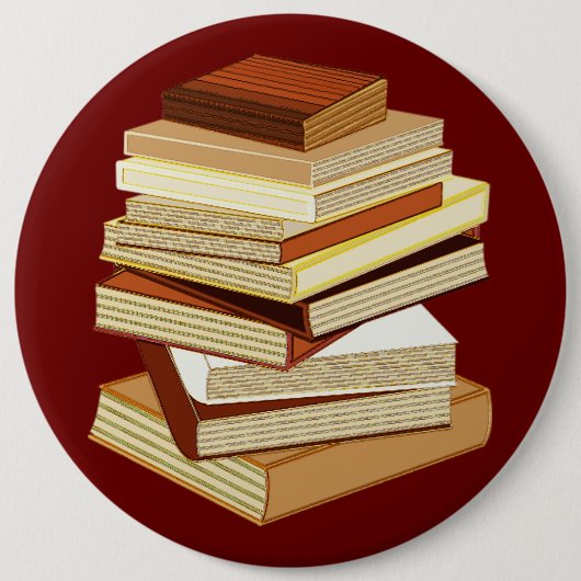 Stapel boeken - beige ronde button 6,0 cm (Voorkant)