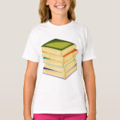 Stapel Boeken Boekenliefhebber Kunst en Lezen T-shirt (Voorkant)