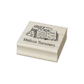 Stapel boeken en open boek - Bladplaat Rubberstempel (Stempel)