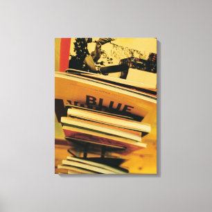 Stapel boeken en tijdschriften canvas afdruk