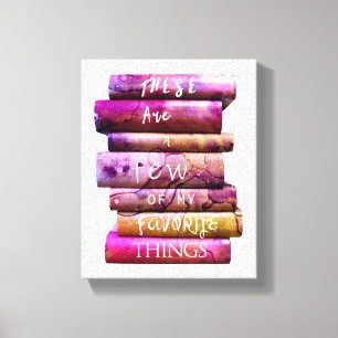 Stapel boeken favoriete dingen canvas afdruk