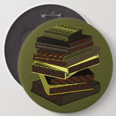 Stapel boeken - groen ronde button 6,0 cm (Voorkant /achterkant)