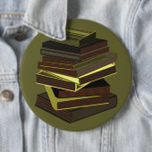 Stapel boeken - groen ronde button 6,0 cm (In situ)