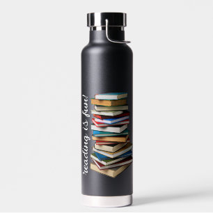 Stapel boeken-lezen is vun waterflesje waterfles