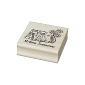 Stapel boeken, open boek, blokbord 	rubberstempel (Stempel)