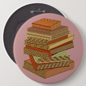 Stapel boeken - pastel ronde button 6,0 cm (Voorkant /achterkant)