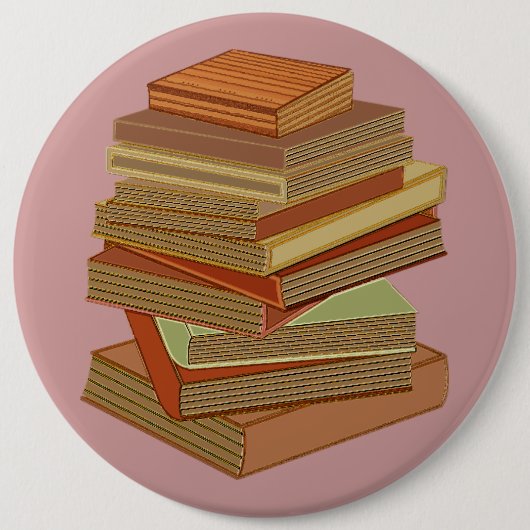 Stapel boeken - pastel ronde button 6,0 cm (Voorkant)