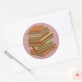 Stapel boeken - Pastel Ronde Sticker (Envelop)