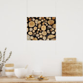 Stapel boomstammen poster (Keuken)