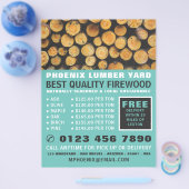 Stapel brandhout, houtwerf flyer (Enkel)