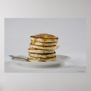 Stapel brood met honing poster