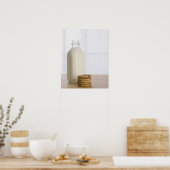 Stapel chocoladekoekjes melk in een glas poster (Keuken)