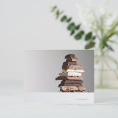 Stapel chocoladerepen briefkaart (Staand voorkant)