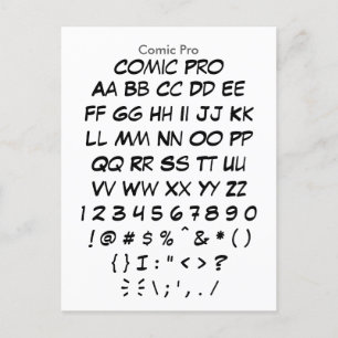 Stapel Comic Pro - Zazzle Font Sampler Briefkaart