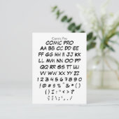 Stapel Comic Pro - Zazzle Font Sampler Briefkaart (Staand voorkant)