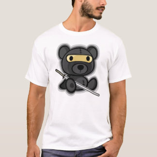 Stapel dappere samurai warrior teddy beer (donker  t-shirt